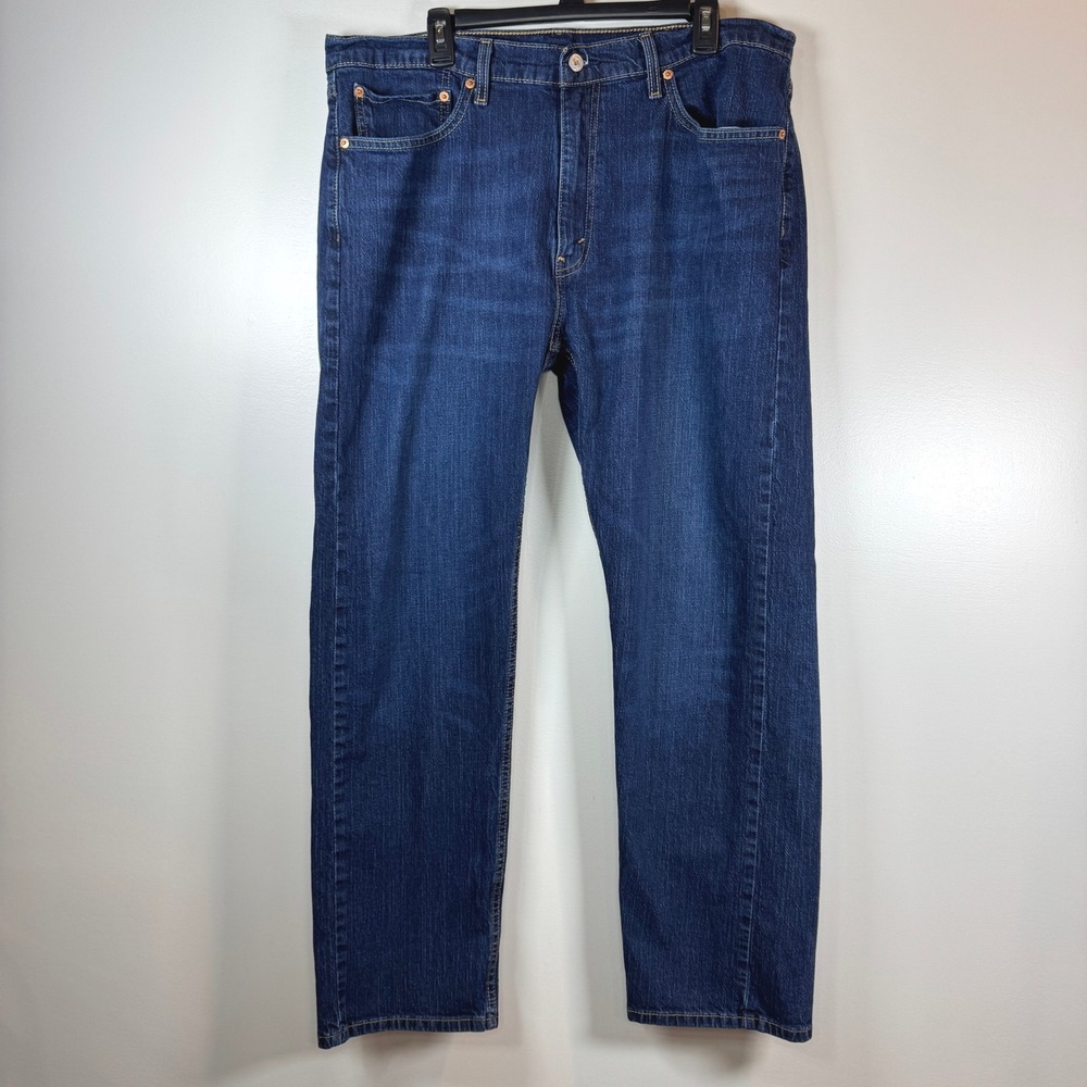 Levi's 505 Mens 38x32 Actual L 30 Dark Wash Straight Leg Jeans Regular Fit